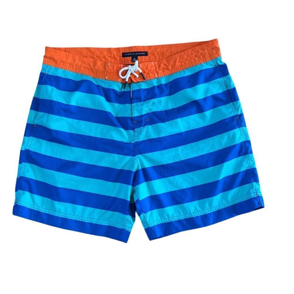 Tommy Hilfiger Men's Striped Bathing Suit Swim Trunks Size XL